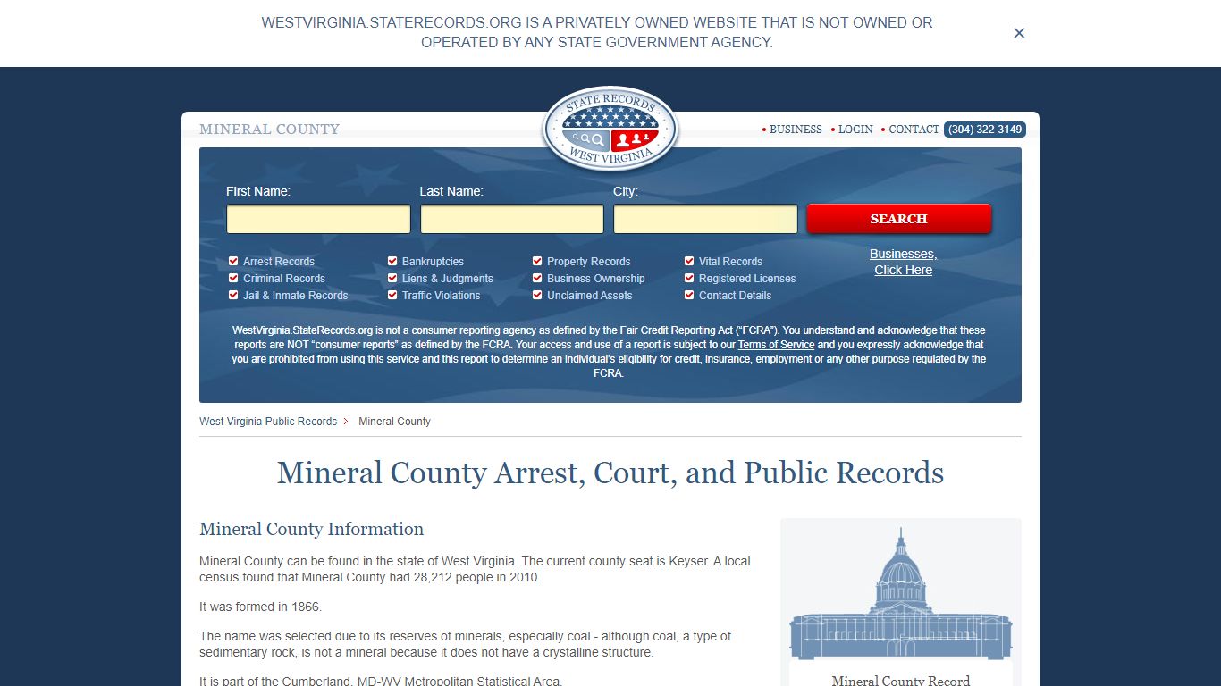 Mineral County Arrest, Court, and Public Records